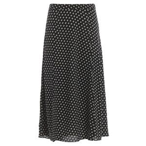 Michale Kors Polka Dot Print Flared Skirt In Black - Brand New